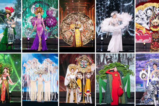 Những trang phục dân tộc ấn tượng “sáng bừng sân khấu” của Miss Grand Vietnam 2023